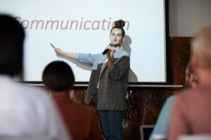 Female Speaker on Stage